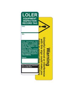 LOLER Safety Tag Insert