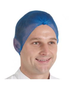 48x Elasticated HAIRNET Metal Free BLUE Catering Manufacturing HAIR NET 